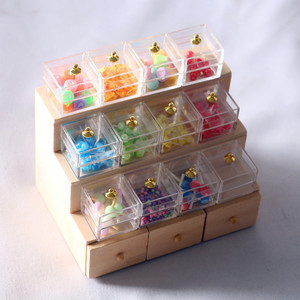 Maison de poupée en <span class=keywords><strong>bois</strong></span> massif bonbons légumes vitrine Miniature nourriture jouer scène Ob11 petit chiffon poupée accessoires - Product Image 2