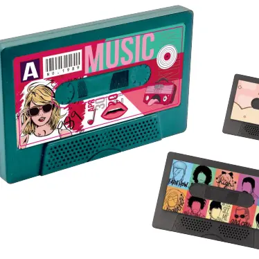 Good Price Mini Retro Tape Style Design BT Speaker Customized Cartoon Stickers Wireless Speaker