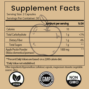 Capsules de pectine de pomme de marque privée OEMODM supplément de fibres With1000mg-Dietary pour la santé intestinale, favorise le bien-être digestif, végétalien - Product Image 2