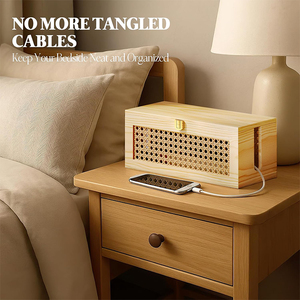 LG Eco Friendly Cable Desktop Cable Storage Management Box Boite De <span class=keywords><strong>Gestion</strong></span> De Madera Cable Organizadores Caja con tapa - Product Image 4