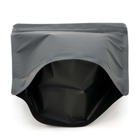Heiß präge prozess Mattschwarz Metalli sierte Stand-up-Reiß verschluss taschen für die Verpackung von Snack-Puffreis-Crackern