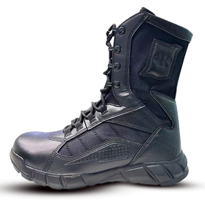 Bottes de combat légères TSB0109 noires de 9,5 pouces avec semelle extérieure en PU et daim microfibre, fermeture éclair latérale - Product Image 5