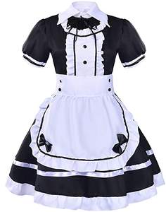 Japanese Anime <strong>Sissy</strong> Maid <strong>Dress</strong> Cosplay Sweet Classic Lolita Fancy Apron Maid <strong>Dress</strong> With Socks Gloves Set - Product Image 4