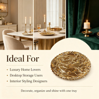 Assiette de présentation en plastique PP plaqué or sur mesure, à facettes diamantées, pour la décoration de table de mariage, d'hôtel ou de banquet