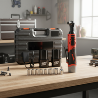 Kit d'outils à cliquet puissant 3/8 18V, clé à cliquet électrique sans fil alimentée par batterie, jeu de clés à cliquet électriques