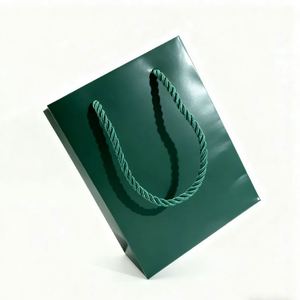 Eco-Friendly Biodegradable Recyclable Reusable Art <b>Paper</b> Spring Brand Ribbon Handle UV Lamination Classic Shopping Clothing Bags - Product Image 1