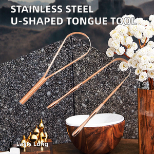 Raspador de Lengua en Forma de U de Cobre de Alta Calidad, Herramienta Multiusos para la Limpieza de la Lengua para Uso Doméstico - Product Image 2