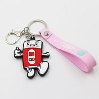 Porte-clés en alliage de zinc personnalisé de haute qualité, léger, en émail doux, avec dessin animé
