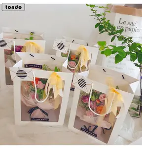 Tondo şeffaf pvc şeffaf pencere noel hediyesi pvc çiçek kağıt taşıma çantası