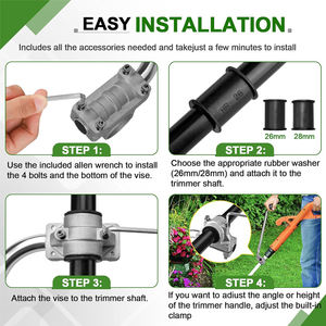 Extension de poignée de <span class=keywords><strong>tondeuse</strong></span> à gazon ergonomique réglable, poignée souple en alliage d'aluminium, taille-haie de jardin confortable - Product Image 6