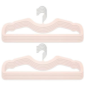 Cintre magique floqué anti-plis en plastique gris multifonctionnel antidérapant et détachable pour vêtements d'adultes - Product Image 2