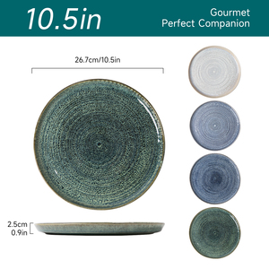 Assiette à dîner et déjeuner en céramique de luxe moderne avec cuillère à lapider Bol à fruits en <span class=keywords><strong>porcelaine</strong></span> personnalisé pour usage domestique - Product Image 2