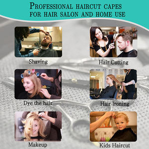 Low Moq Water Resistant Salon <span class=keywords><strong>Cape</strong></span> Custom Logo Polyester Pongee Barber Gown Snap Buttons <span class=keywords><strong>Hair</strong></span> <span class=keywords><strong>Cutting</strong></span> Shawl Cabeleireiro Capes - Product Image 5