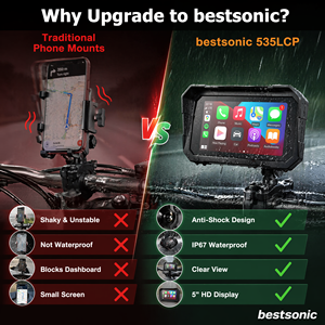 <span class=keywords><strong>Sistema</strong></span> de Navegación GPS para Motocicleta Bestsonic de 5 Pulgadas, Resistente al Agua IP67, Pantalla Táctil IPS de 800 Nits, TPMS <span class=keywords><strong>Antirrobo</strong></span>, CarPlay, Android Auto - Product Image 4