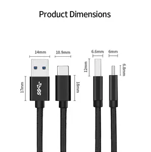 Ut-unite 60 Вт usb-кабель 3,0 AM до см 10 Гбит/с USB A-USB C зарядное устройство type-c 3A кабель для быстрой зарядки данных