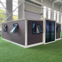 Kits de maisons modulaires préfabriquées en conteneurs, unités d'habitation complémentaires (ADU), maisons compactes, avec chambre extensible, en panneaux sandwich d'acier, design moderne, pour écoles