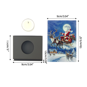 Custom Santa Claus Reindeer Sleigh Rectangle <b>Tea</b> <b>Light</b> Holder Durable High Quality Christmas Home Decoration Memorial - Product Image 6
