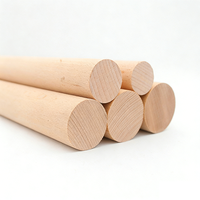 YUESHEN Varilla Redonda de Madera de Haya Personalizada, Varios Diámetros y Longitudes, Piezas de Madera de Haya para Mecanizado CNC