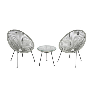 طقم أثاث حدائق خارجي من 3 قطع مصنوع من الراتان البلاستيكي متعدد الألوان للشرفة والفناء - Product Image 1