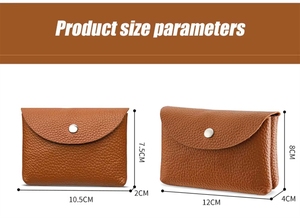 Nouvelle mini bourse à monnaie portable en cuir véritable faite à la main pour femme, portefeuille compact en cuir de vachette simple ou double couche, promotionnel - Product Image 3