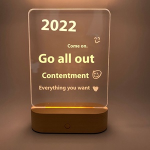 OEM/ODM Nhà Phòng ngủ trang trí <span class=keywords><strong>LED</strong></span> ánh sáng ban đêm cơ thể bằng gỗ <span class=keywords><strong>Acrylic</strong></span> sáng cơ sở nhà máy số lượng nhỏ tùy biến vít - Product Image 1