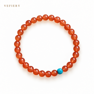 Natural Red Agate Turquoise Mixed Beaded Stretch <b>Bracelet</b> with Decorative Accents <b>for</b> <b>Women</b> Jewelry Wholesale - Product Image 1