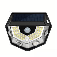 Projecteur mural solaire LED étanche IP65, nouveau modèle, 3 modes, éclairage de sécurité extérieur pour jardin, détecteur de mouvement, applique murale