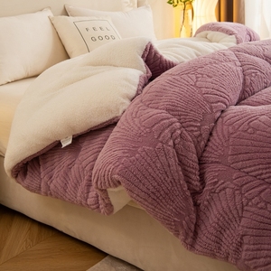 Sólido espesar Jacquard tafetán <span class=keywords><strong>Sherpa</strong></span> <span class=keywords><strong>edredón</strong></span> núcleo suave polar Cordero poliéster <span class=keywords><strong>cama</strong></span> manta cálido <span class=keywords><strong>edredón</strong></span> esponjoso <span class=keywords><strong>edredón</strong></span> para invierno - Product Image 2