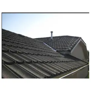 彩色石材轻质金属屋面瓦，由铝锌涂层钢板制成，用于耐用的屋面解决方案