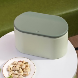 Cubo de basura de escritorio moderno y sencillo, ovalado, 4L, con tapa de apertura por presión, contenedor de residuos para interiores, caja de almacenamiento para oficina y hogar - Product Image 5