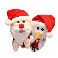 Adorable ensemble de marionnettes à main en peluche de Noël : Père Noël, Bonhomme de neige, Renne, Pingouin – Jouets en peluche de Noël
