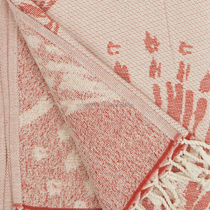 Terry Backed <b>Turkish</b> <b>Towel</b> Peshtemal Fouta Wholesale Pestemal Soft OEM Customized 100 Cotton Classic Jacquard Nacre Blue - Product Image 4