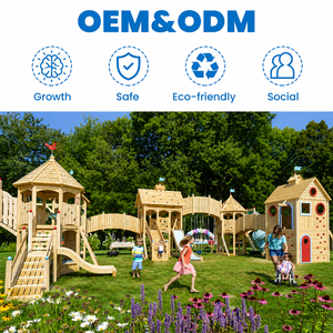 Ensemble d'équipements de jeux d'extérieur pour enfants en bois Montessori, terrain de jeux naturellement adapté aux enfants avec escaliers et toboggan - Product Image 3