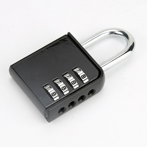 Mechanical Combination Padlock Black Zinc Alloy 4 Digit Password <b>Lock</b> For Gym Locker Door Window Use - Product Image 1