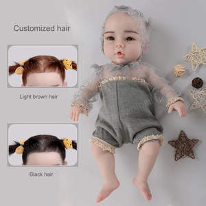 18.5 "sevimli kız gerçekçi yenidoğan tam silikon vücut yeniden doğmuş bebek gerçekçi görünür damarlar yenidoğan tombul yanaklar içecek su - Product Image 4