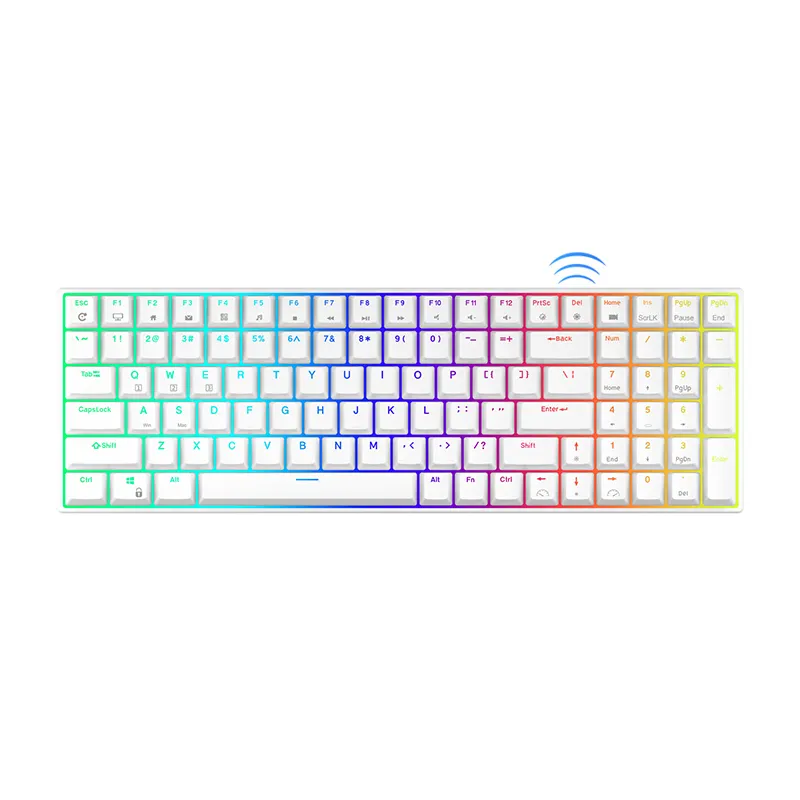 Royal Kludge-teclado mecánico para gaming RK100 rk 100 rgb led, máquina de escribir inalámbrica recargable, teclado mecánico intercambiable