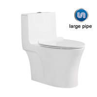 Offre Spéciale monté au sol à double chasse grand tuyau facile à nettoyer une pièce placard à eau cuvette de toilette en céramique S-trap toilette Wc commode