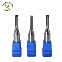 Mata Bor Router TCT Warrior's Bit High Speed Steel Tungsten Carbide Tipped, Proses CNC Presisi Tinggi ODM, 2 Mata Pisau Tipe Lurus