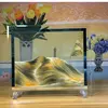 New Style Creative Home Decoration 10" Glass Craft Mirror Frame Hourglass Art Fluid Move Sand Art Picture