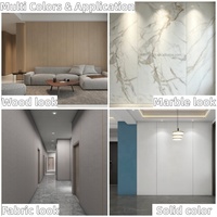 Panneau mural en PVC texturé en tissu, plaque en ardoise de charbon de bambou, panneau mural en WPC imperméable en cristal de carbone pour murs intérieurs