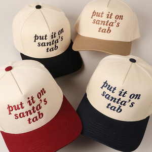 Gorras de béisbol de algodón Dobby Terry Fabric Street Style Put It on Santa's Tab Sombrero de regalo de <span class=keywords><strong>Navidad</strong></span> para adultos Hombres Mujeres - Product Image 1