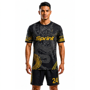 เสื้อฟุตบอลสปริ้นท์ ยูนิเซ็กส์ ลายมังกรสีดำ แขนกุด ระบายความชื้นได้ดี สายรัดปรับได้ ทรงพอดีตัว ใช้ได้ทุกฤดูกาล - Product Image 1
