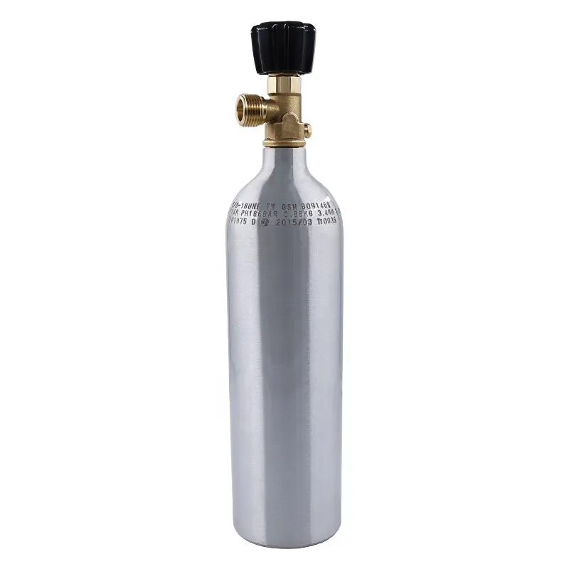 High druck Empty 1L Soda Cylinder Co2 Bottle Tank mit On / off vale gewinde CGA320 W 21.8 refill gas