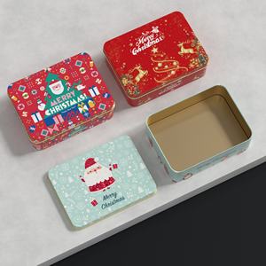 Boîte en fer blanc rectangulaire luxueuse pour cartes à jouer à dessert Chewing-gum Cookies Sandwiches Boîte en fer blanc rectangulaire pour Noël - Product Image 5