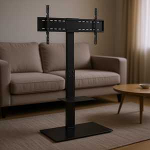 Tall Swivel <b>TV</b> <b>Stand</b> <b>32</b>-85 <b>Inch</b> Height Adjustable Portable Floor <b>Stand</b> with Tempered Glass Base for Living Room and Bedroom - Product Image 2