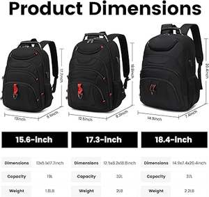 Sac à dos unisexe pour le travail et le voyage-Nylon haute densité imperméable et durable Oxford Sac à dos extensible pour ordinateur portable avec port USB - Product Image 2