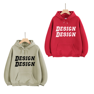 Sweat à capuche unisexe épais et lourd en coton 100% uni pour l'hiver, surdimensionné, avec impression de logo personnalisé du fabricant pour hommes - Product Image 2