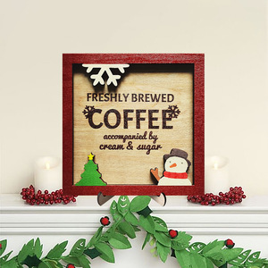 Christmas <b>party</b> <b>decorations</b> and props, including wooden Christmas coffee sign ornaments and <b>table</b> <b>decorations</b>. - Product Image 1
