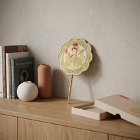 Miroir de table pliable en métal de style princesse européenne vintage avec poignée, miroir de maquillage compact portable pour coiffeuse et voyage