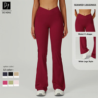 Pantalons évasés en gros, taille haute en forme de V, contrôle du ventre, tissus doux, avec des options pour les poches